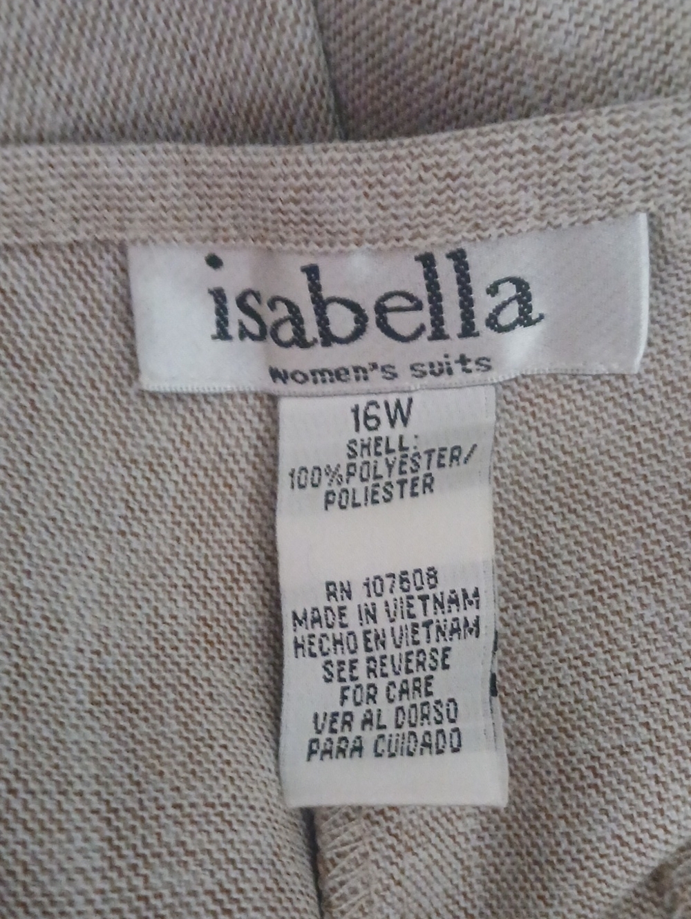 Isabella Women's Light Beige Pantsuit - Classic Blazer & Trousers - Picture 8 of 8